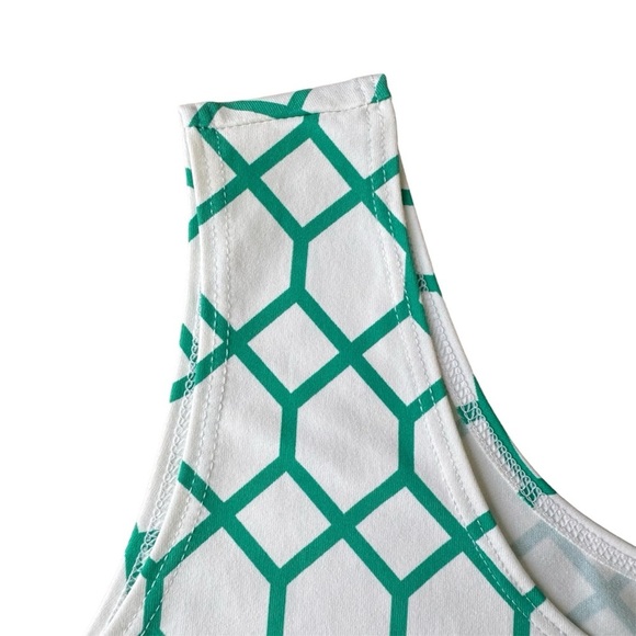 Chico’s Honeycomb white green top size 2 - Picture 5 of 8